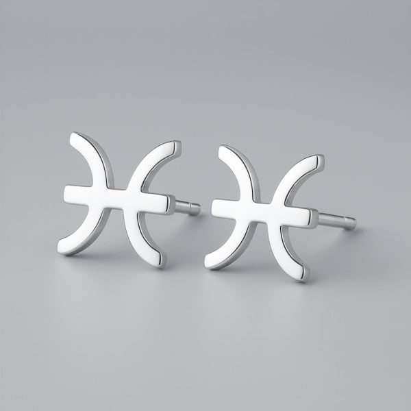 Boucles d'oreilles argent 925 Signes du zodiaque Poissons