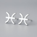 Sterling Silver Stud Earrings Zodiac Pisces
