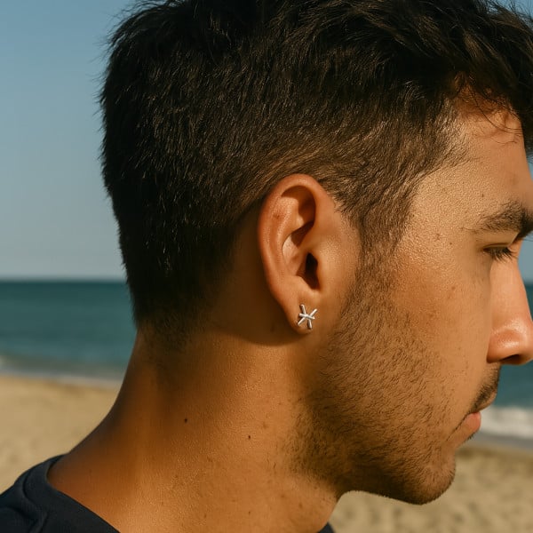 Boucles d'oreilles argent 925 Signes du zodiaque Poissons