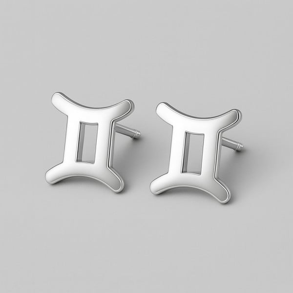 Boucles d'oreilles argent 925 Signes du zodiaque Gemeaux