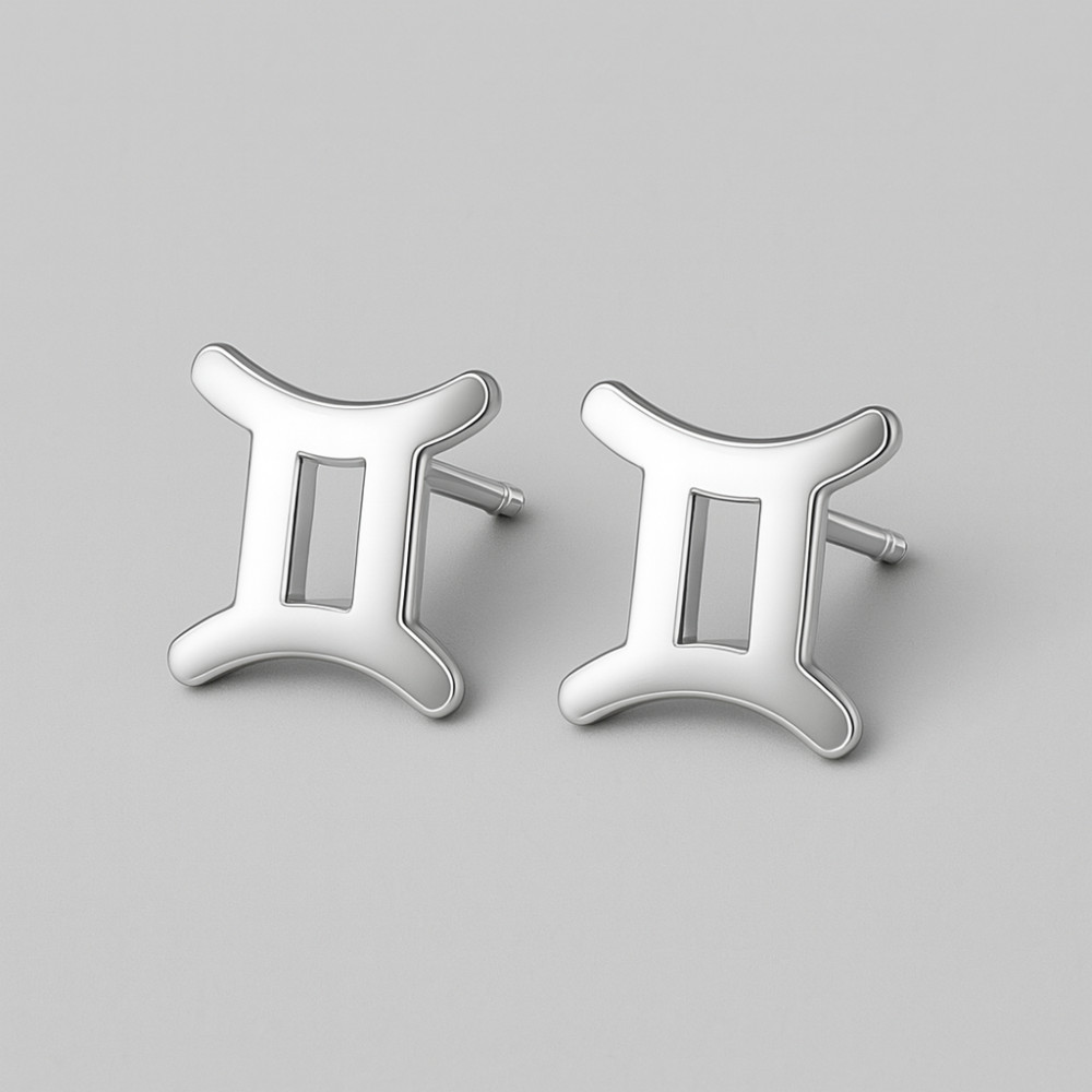 Boucles d'oreilles argent 925 Signes du zodiaque Gemeaux