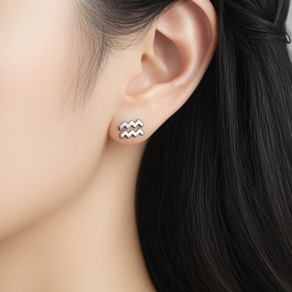 Boucles d'oreilles argent 925 Signes du zodiaque Verseau