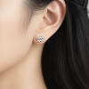 Sterling Silver Stud Earrings Zodiac Aquarius