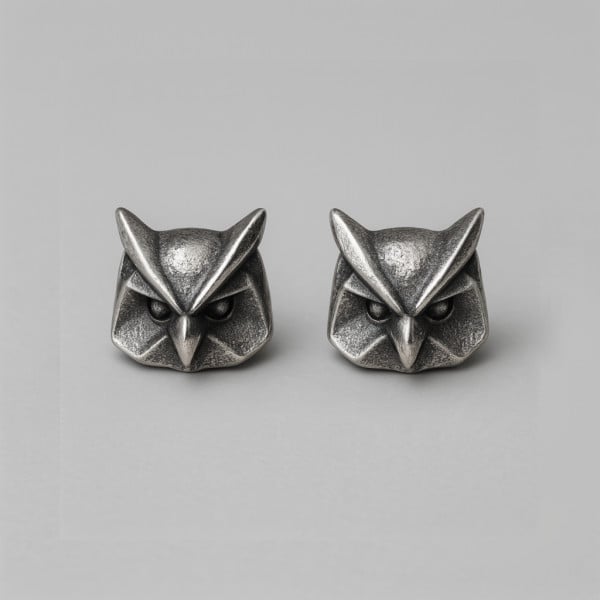 Boucles d'oreilles argent clous hibou