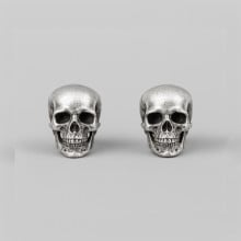 Silberne Totenkopf-Ohrstecker für Herren