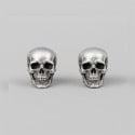 Men's silver skull stud earrings