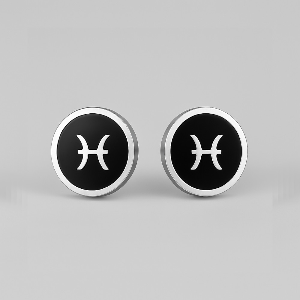 Boucles d'oreilles acier Signes du zodiaque Verseau