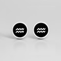 Boucles d'oreilles acier Signes du zodiaque Verseau