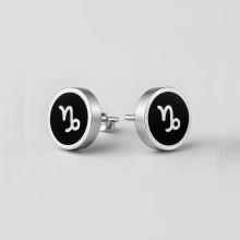 Steel earrings Capricorn zodiac signs