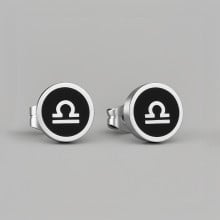 Boucles d'oreilles acier Signes du zodiaque Balance