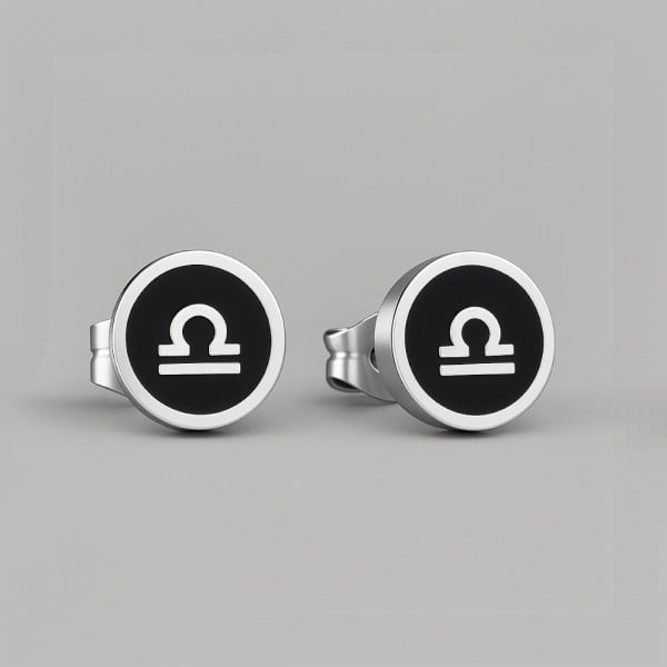 Boucles d'oreilles acier Signes du zodiaque Vierge
