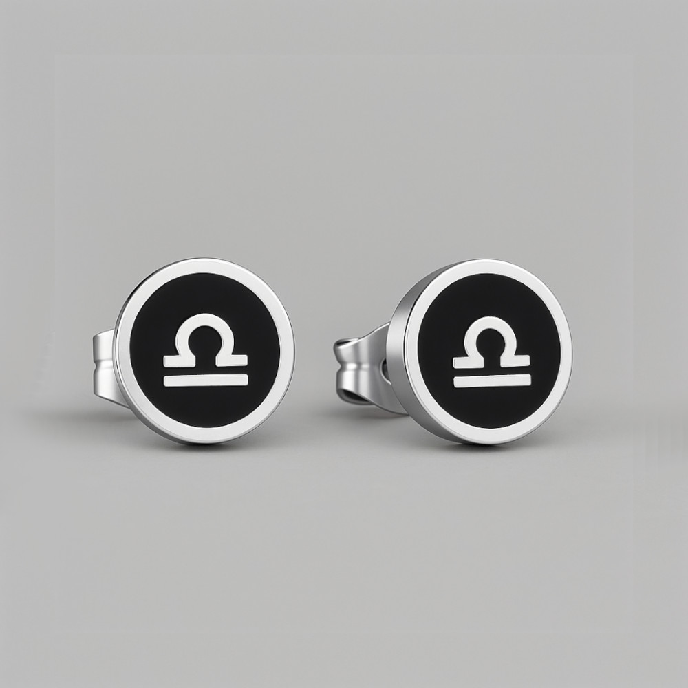 Boucles d'oreilles acier Signes du zodiaque Vierge