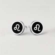 Steel earrings Zodiac signs Leo