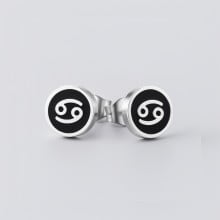 Boucles d'oreilles acier Signes du zodiaque Cancer