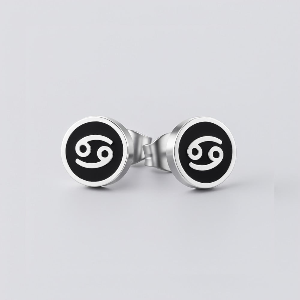 Boucles d'oreilles acier Signes du zodiaque Gémeaux