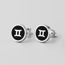 Steel earrings Gemini zodiac signs