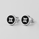 Boucles d'oreilles acier Signes du zodiaque Gémeaux
