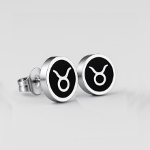 Taurus zodiac sign steel earrings