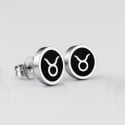 Boucles d'oreilles acier Signes du zodiaque Taureau