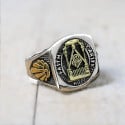 Anello da cavaliere in argento massiccio per uomo Massoneria
