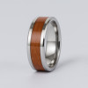8mm Bague personnalisee homme Tungstene bois laque
