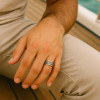 Bague argent anneau homme dragon tournant anti-stress