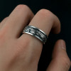 Bague argent anneau homme dragon tournant anti-stress