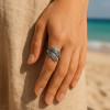 Adjustable open hammered silver ring (Dupliqué)