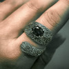 Bague celtique argent ouverte zircon