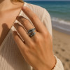 Adjustable open hammered silver ring (Dupliqué)