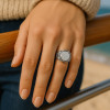 Bague argent ouverte chevalière octogonal