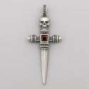 Pendentif homme argent Saint Jacques de epee tete de mort