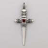 Men's Sterling Silver St. James's Cross Skull Ziconia Inlay Pendant