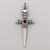 Pendentif homme argent Saint Jacques de epee tete de mort
