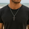 Pendentif homme argent Saint Jacques de epee tete de mort