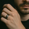 Bague Galaxie personnalisée alliance dome Tungstene