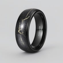 Personalized Galaxy Ring Tungsten Dome Wedding Band