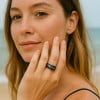 Bague Galaxie personnalisée alliance dome Tungstene