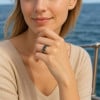 Bague alliance tungstène avec feuilles d’or 18K – Gravure personnalisée offerte