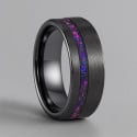 Anello da uomo personalizzato anello in tungsteno opale linea sabbia