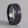 Bague personnalisee homme anneau tungstene ligne sable opale