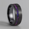 Personalized men's ring tungsten ring opal sand line