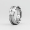 Bague personnalisee tungstene noir rainure brosse