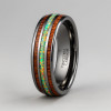 Customizable wedding ring dome ring Tungsten opal wood