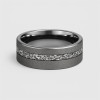 Bague personnalisable Tungstene aspect sablé