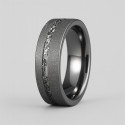 Bague personnalisable Tungstene aspect sablé