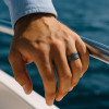 Bague personnalisable Tungstene aspect sablé