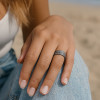 Bague personnalisable Tungstene aspect sablé