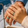Bague mariage personnalisable titane turquoise