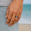Bague homme titane noir brossé personnalisable
